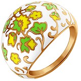 SOKOLOV Женское серебряное кольцо с эмалью в позолоте, 1555622