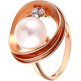 Женское золотое кольцо с бриллиантами и жемчугом, 1609382