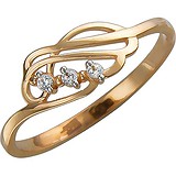Женское золотое кольцо с куб. циркониями, 1613990