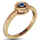 Женское золотое кольцо с сапфиром, 1618854