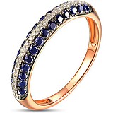Женское золотое кольцо с бриллиантами и сапфирами, 1628582