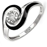 Kabarovsky Женское золотое кольцо с бриллиантом и эмалью, 1647782