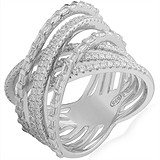 Женское серебряное кольцо с куб. циркониями, 1664934