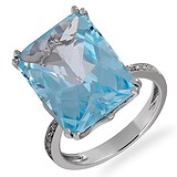 Женское золотое кольцо с бриллиантами и топазом, 1667750