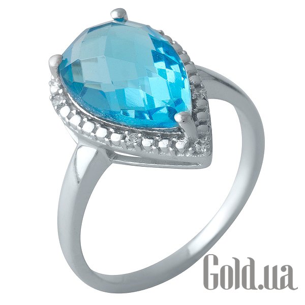 

Женские кольца Fresh Jewelry, Женское серебряное кольцо с синт. аквамарином и куб. циркониями, 17.5