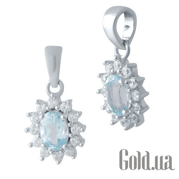 

Женские кулоны Fresh Jewelry, Серебряный кулон с топазом и куб. циркониями