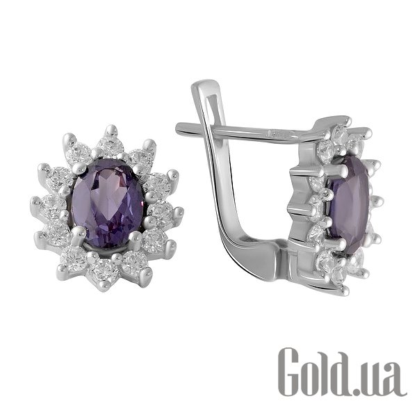 

Серьги Fresh Jewelry, Серебряные серьги с куб. циркониями и александритами