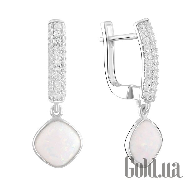 

Серьги с подвесками Fresh Jewelry, Серебряные серьги с куб. циркониями и опалами