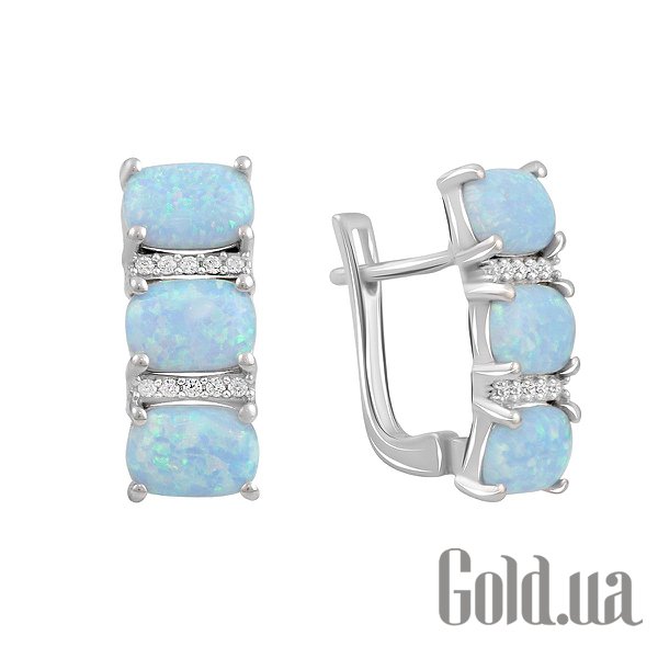 

Серьги Fresh Jewelry, Серебряные серьги с куб. циркониями и опалами