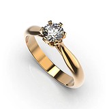 Золотое кольцо с бриллиантом, 1768102