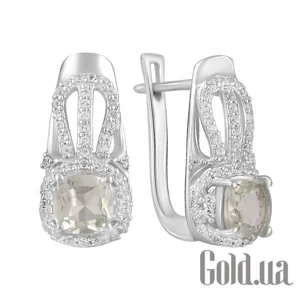 

Серьги Fresh Jewelry, Серебряные серьги с куб. циркониями и аметистами