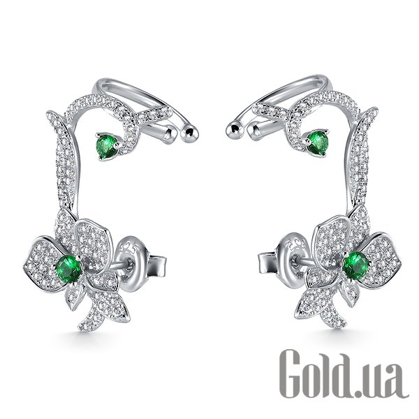 

Серьги-гвоздики Lurie Jewelry, Серебряные серьги с куб. циркониями и шпинелями