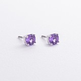 Серебряные серьги с аметистами, 1796518