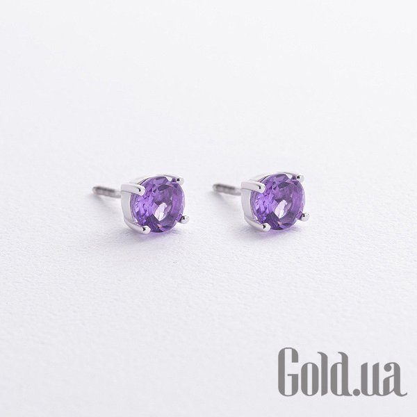 

Серьги-гвоздики Украина, Серебряные серьги с аметистами