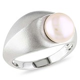 Женское серебряное кольцо с жемчугом, 066214