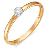 Золотое кольцо с бриллиантом, 1555111