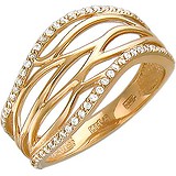 Женское золотое кольцо с куб. циркониями, 1604519