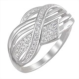 Женское серебряное кольцо с куб. циркониями, 1613991