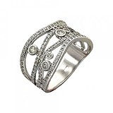 SOKOLOV Женское серебряное кольцо с куб. циркониями, 1620903