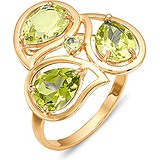 Женское золотое кольцо с хризолитами, 1635495
