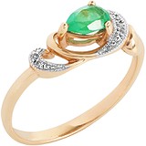 Женское золотое кольцо с изумрудом и бриллиантами, 1673383