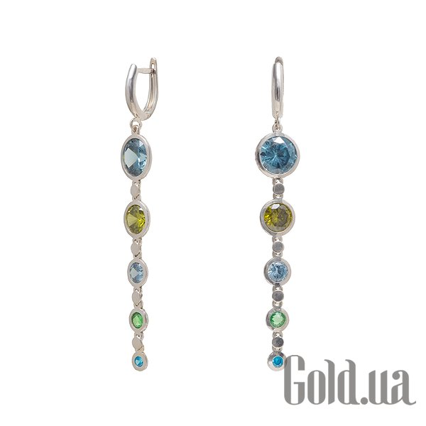 

Серьги с подвесками Ivon jeweler, Серебряные серьги с куб. циркониями