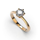 Золотое кольцо с бриллиантом, 1768359