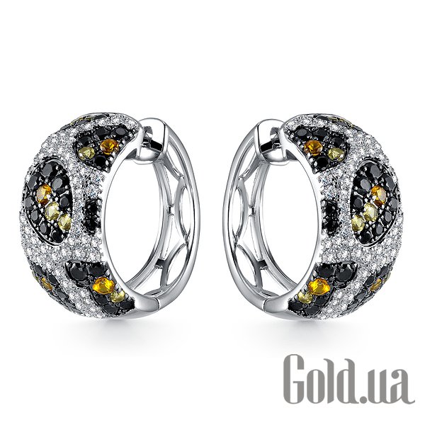 

Серьги Lurie Jewelry, Серебряные серьги с куб. циркониями и шпинелями