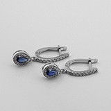 Золоті сережки з діамантами та сапфірами, 1796007