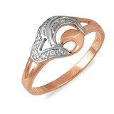 Женское золотое кольцо с куб. циркониями, 022695