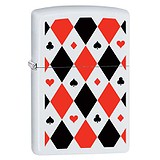 Zippo Зажигалка 214 Poker Patterns White Matte 29191, 1528488