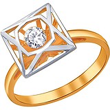 Женское золотое кольцо с куб. цирконием, 1540520