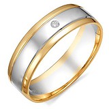 Золотое обручальное кольцо с бриллиантом, 1605544