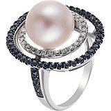 Женское золотое кольцо с бриллиантами, топазами и жемчугом, 1645736