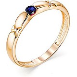 Женское золотое кольцо с сапфиром и бриллиантами, 1667240