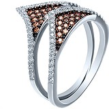 Женское серебряное кольцо с куб. циркониями, 1669288