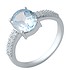 Женское серебряное кольцо с топазом и куб. циркониями - фото 1
