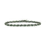 Женский серебряный браслет с изумрудами, 1733800