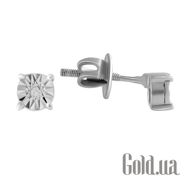

Серьги-гвоздики Fresh Jewelry, Серебряные серьги с бриллиантами