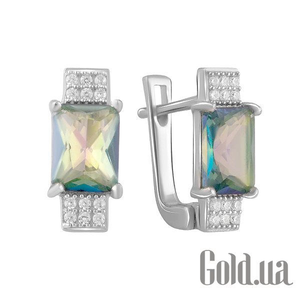 

Серьги Fresh Jewelry, Серебряные серьги с куб. циркониями и топазом