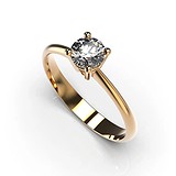 Золотое кольцо с бриллиантом, 1768104
