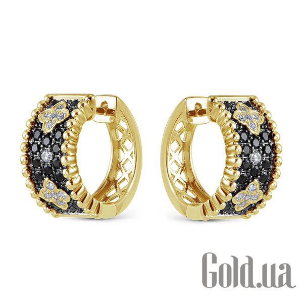 

Серьги Lurie Jewelry, Серебряные серьги с куб. циркониями и шпинелями в позолоте