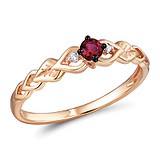 Золотое кольцо с бриллиантами и рубином, 565160