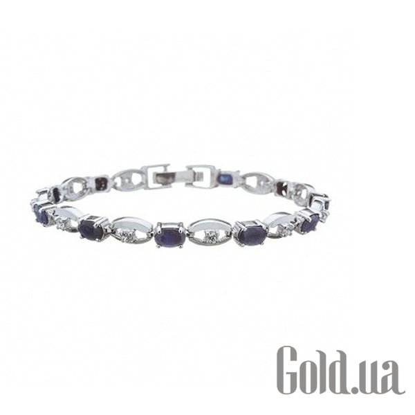 

Женские браслеты Lurie Jewelry, Женский серебряный браслет с сапфирами и куб. циркониями, 17