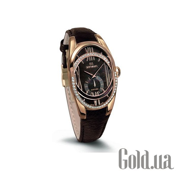 Купить Seculus Женские часы 1668.2.1064 brown, pvd-r cz stones, brown leather