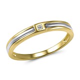 Золотое обручальное кольцо с бриллиантом, 1549481