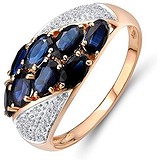 Женское золотое кольцо с бриллиантами и сапфирами, 1602985