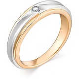 Золотое обручальное кольцо с бриллиантом, 1606313