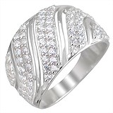 Женское серебряное кольцо с куб. циркониями, 1613993