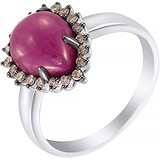 Женское золотое кольцо с бриллиантами и рубином, 1645225